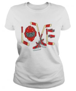Love Ice Hockey Valentines Day  Classic Ladies