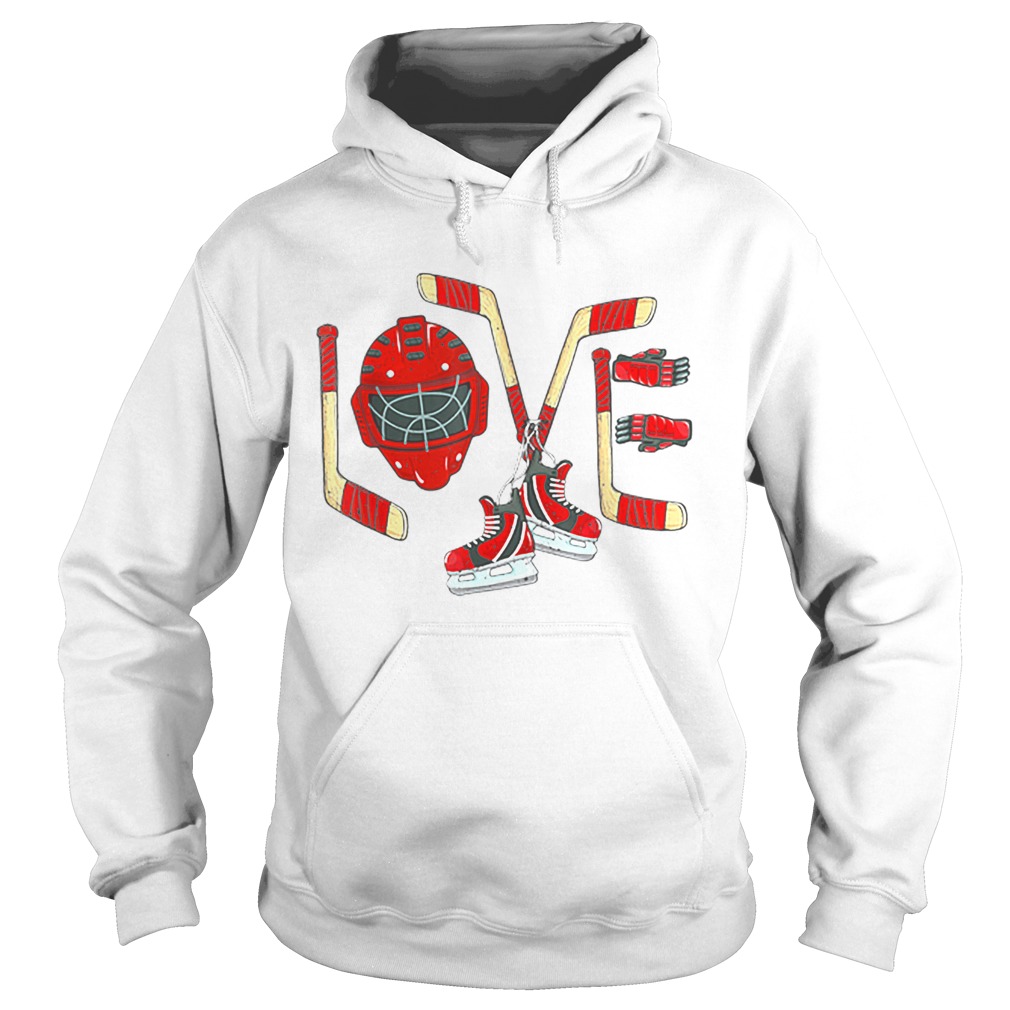 Love Ice Hockey Valentines Day Hoodie