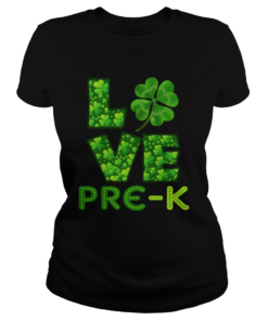 Love Shamrock PreK St Patricks Day Teacher  Classic Ladies