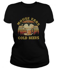 Mouse Ears Cold Beers Drinking Vintage  Classic Ladies