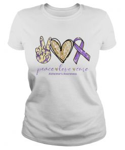 Peace Love Cure Alzheimers Awareness  Classic Ladies