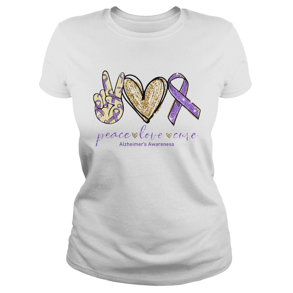 Peace Love Cure Alzheimers Awareness Classic Ladies