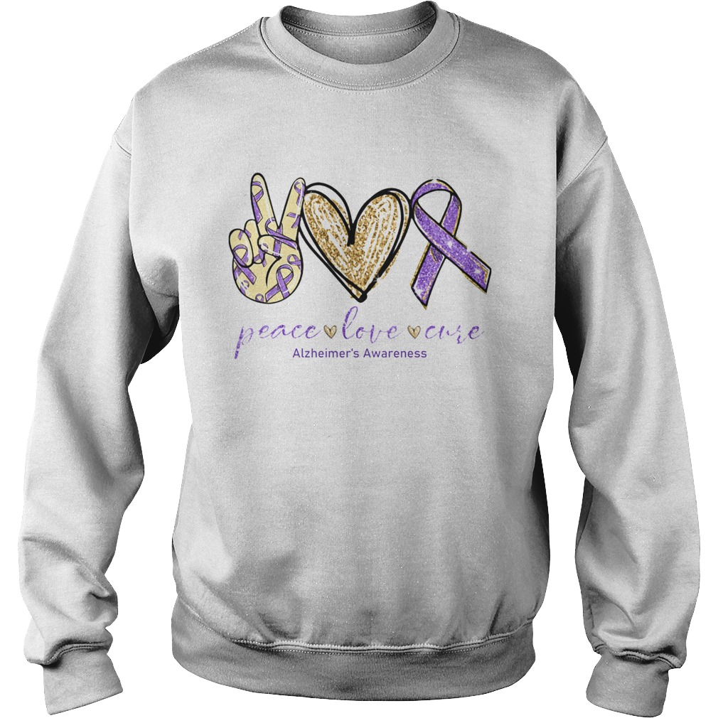 Peace Love Cure Alzheimers Awareness Sweatshirt