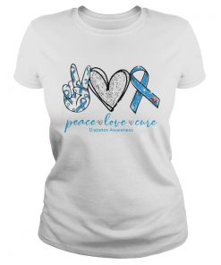 Peace Love Cure Diabetes Awareness  Classic Ladies