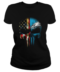 Philadelphia Eagles American flag punisher Skull  Classic Ladies
