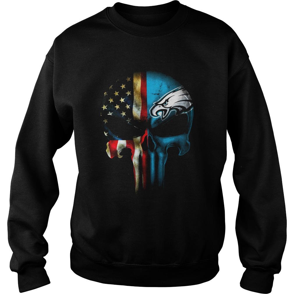 Philadelphia Eagles American flag punisher Skull Sweatshirt