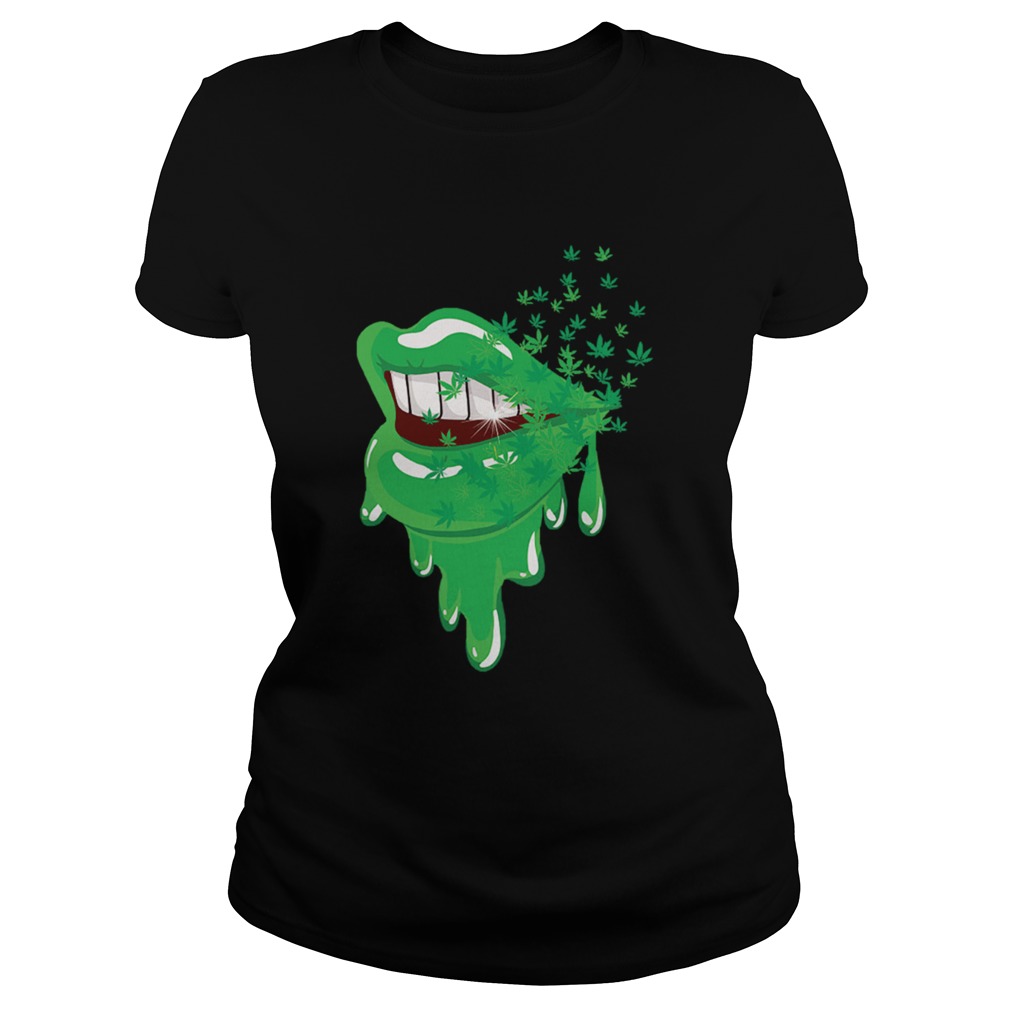 Sexy Lips Cannabis Marijuana Weed Pot Leaf Lover Classic Ladies