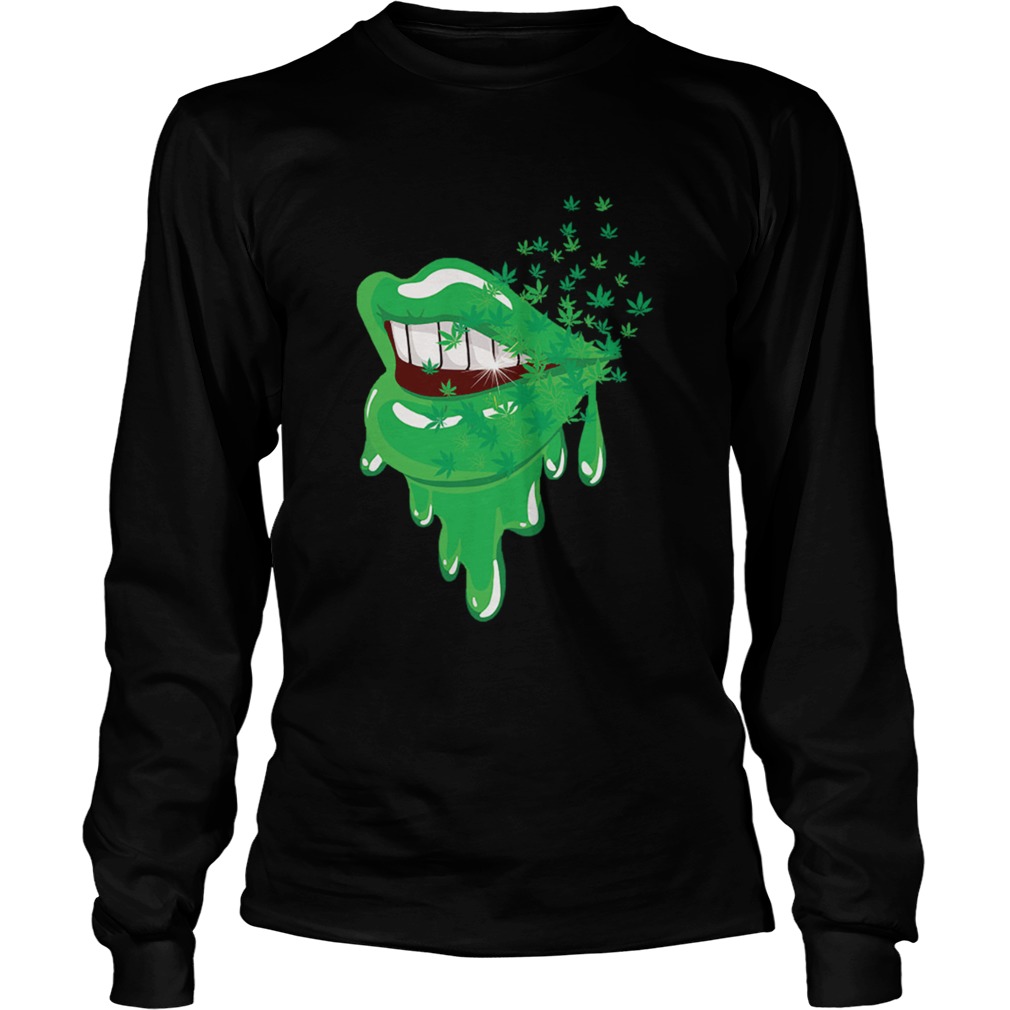 Sexy Lips Cannabis Marijuana Weed Pot Leaf Lover LongSleeve