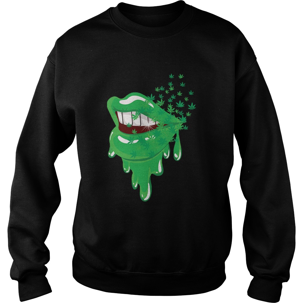 Sexy Lips Cannabis Marijuana Weed Pot Leaf Lover Sweatshirt