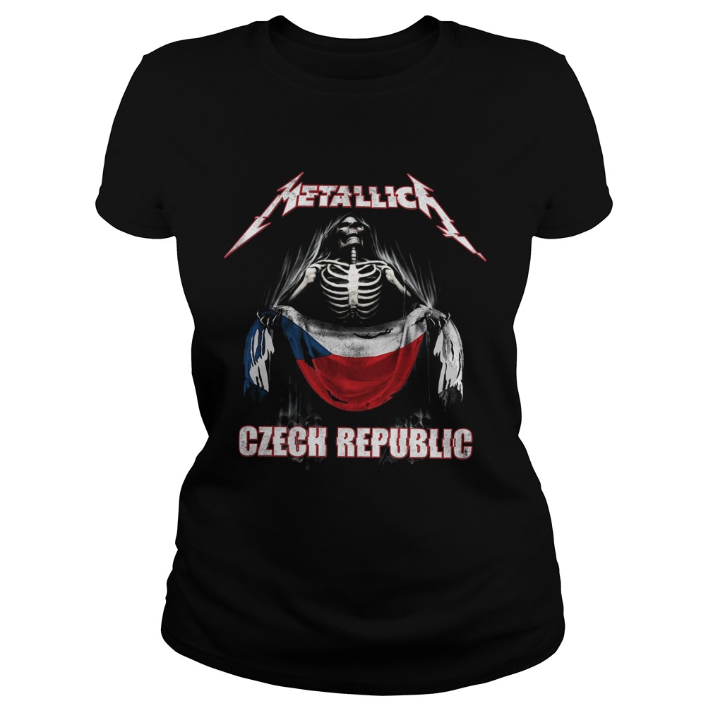Skeleton Metallica Czech Republic Flag Classic Ladies
