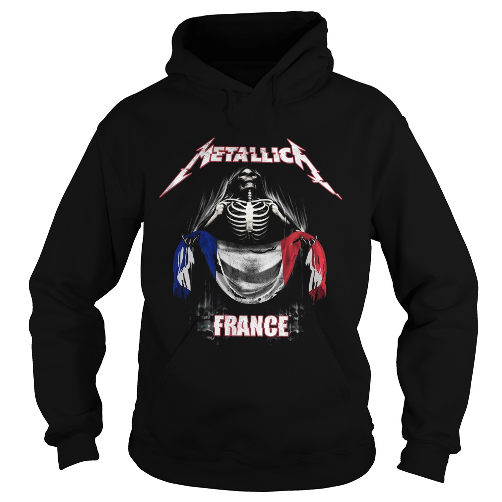 Skeleton Metallica France Flag Hoodie