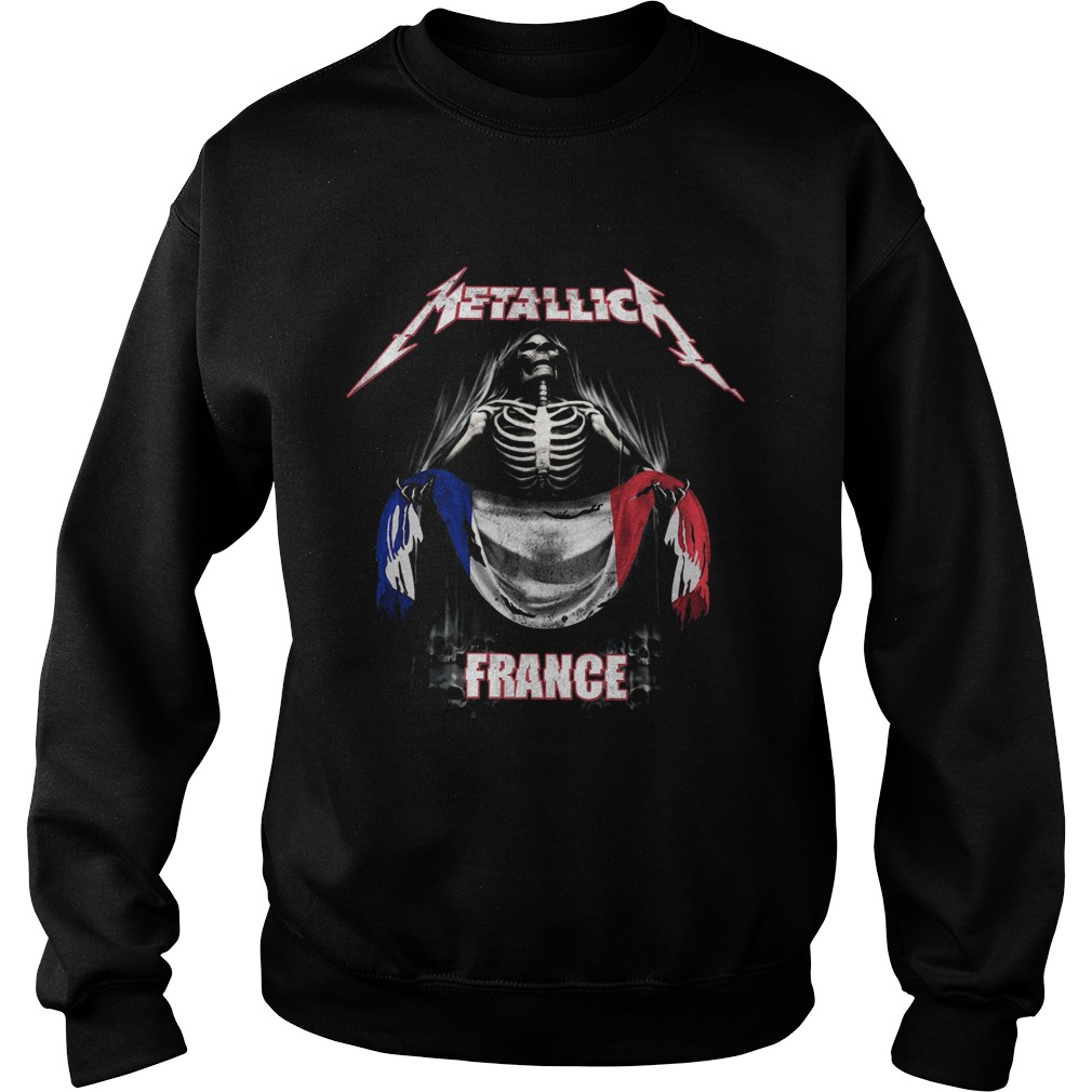 Skeleton Metallica France Flag Sweatshirt