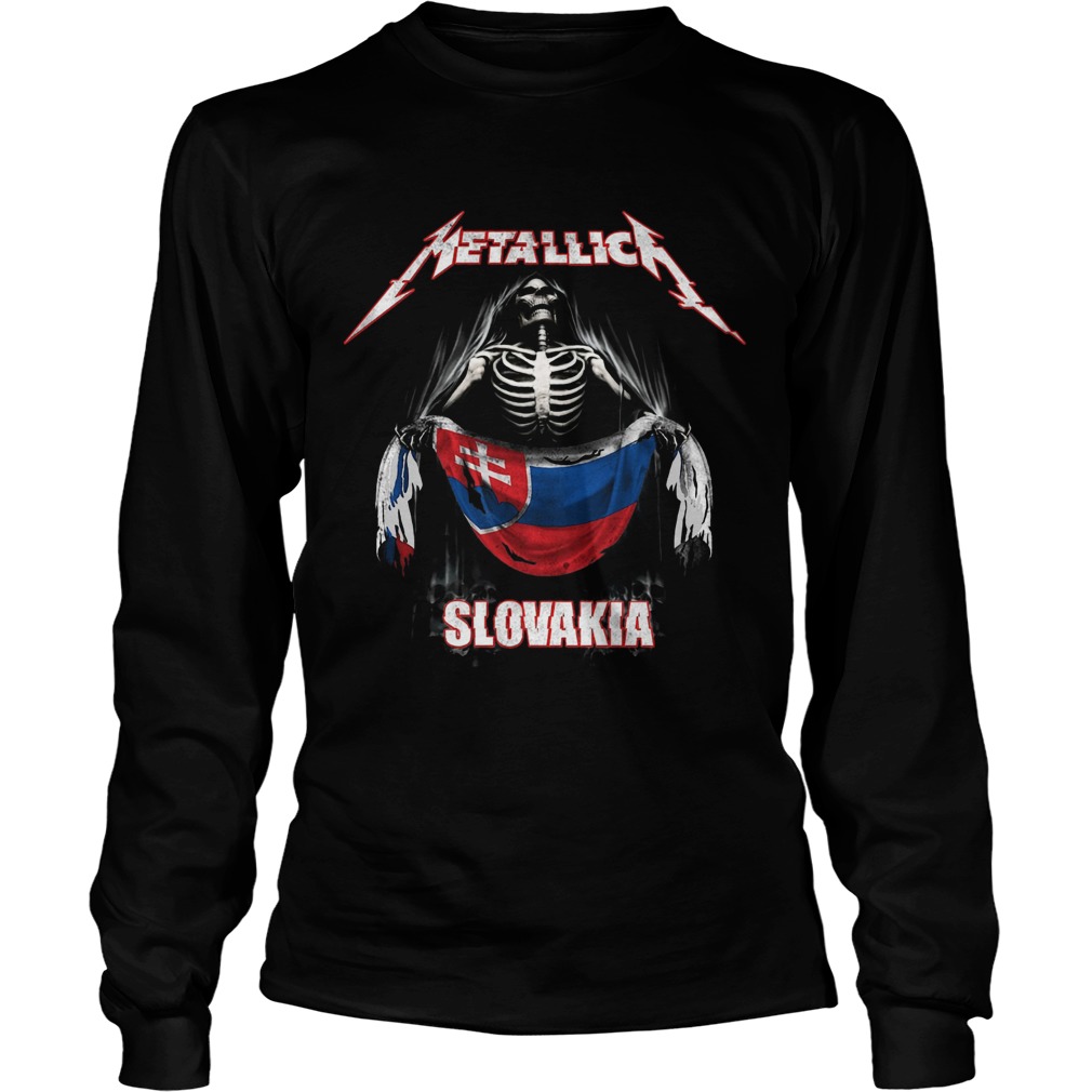 Skeleton Metallica Slovakia Flag LongSleeve