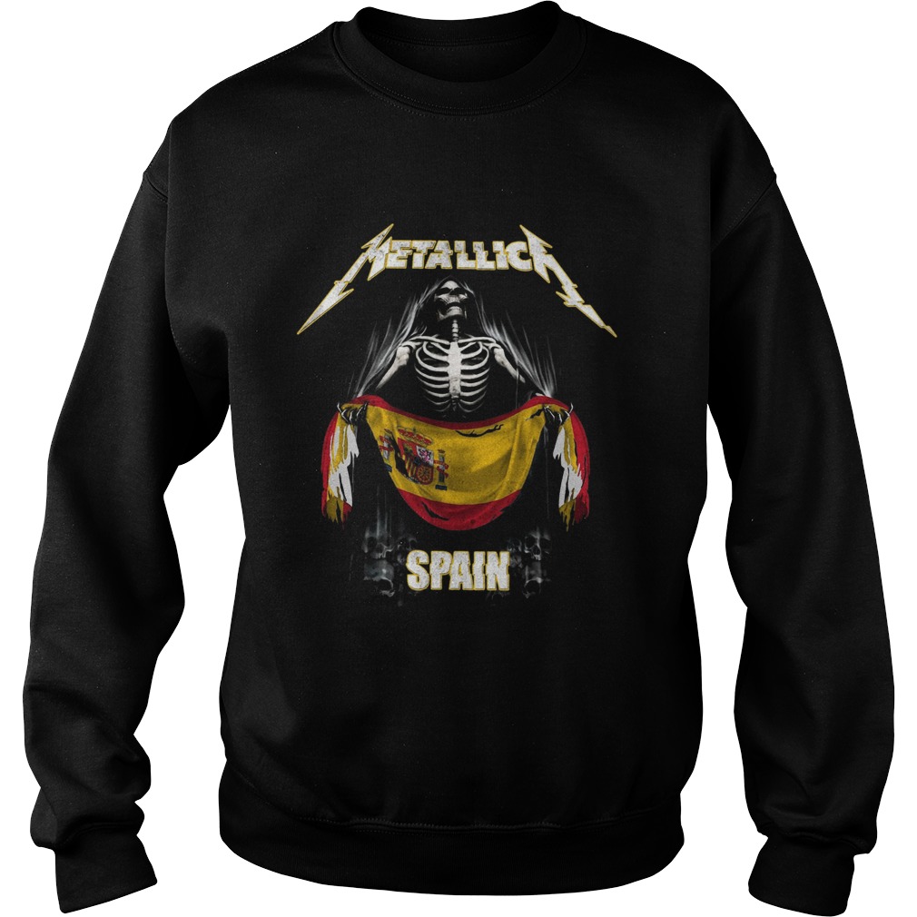 Skeleton Metallica Spain Flag Sweatshirt