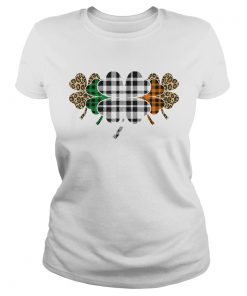St Patricks Day Buffalo Plaid Leopard Shamrock Funny Irish  Classic Ladies