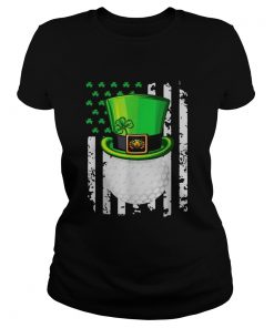 St Patricks Day Leprechaun golf and American flag  Classic Ladies