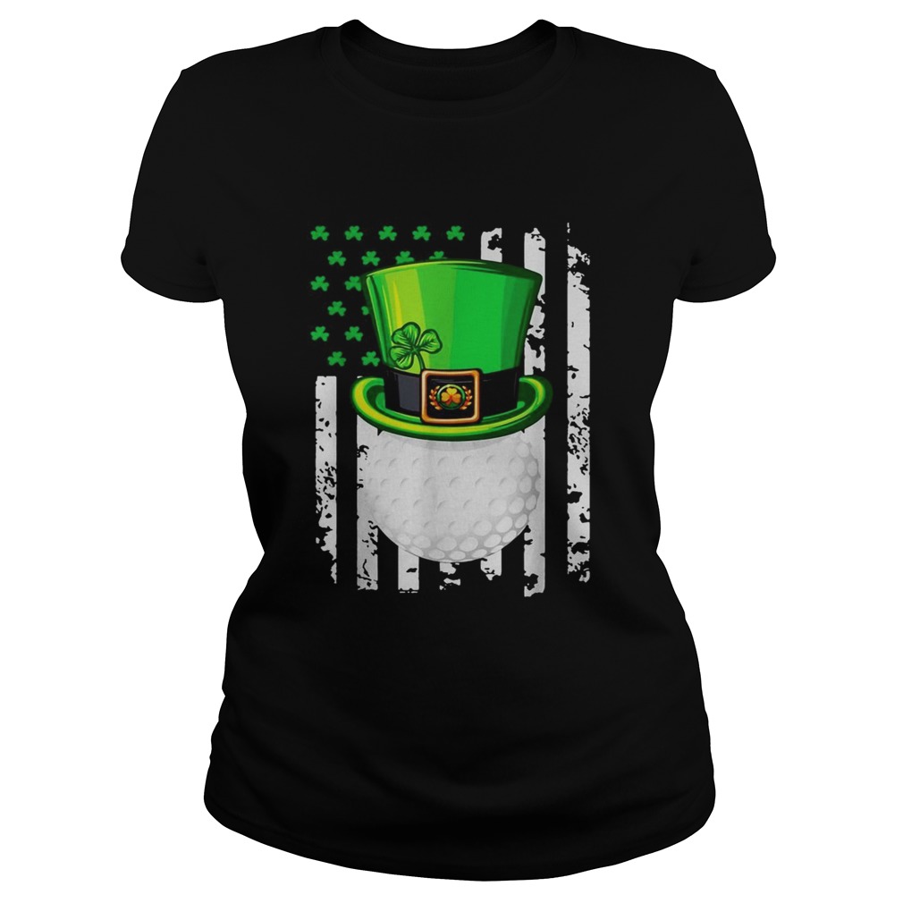 St Patricks Day Leprechaun golf and American flag Classic Ladies