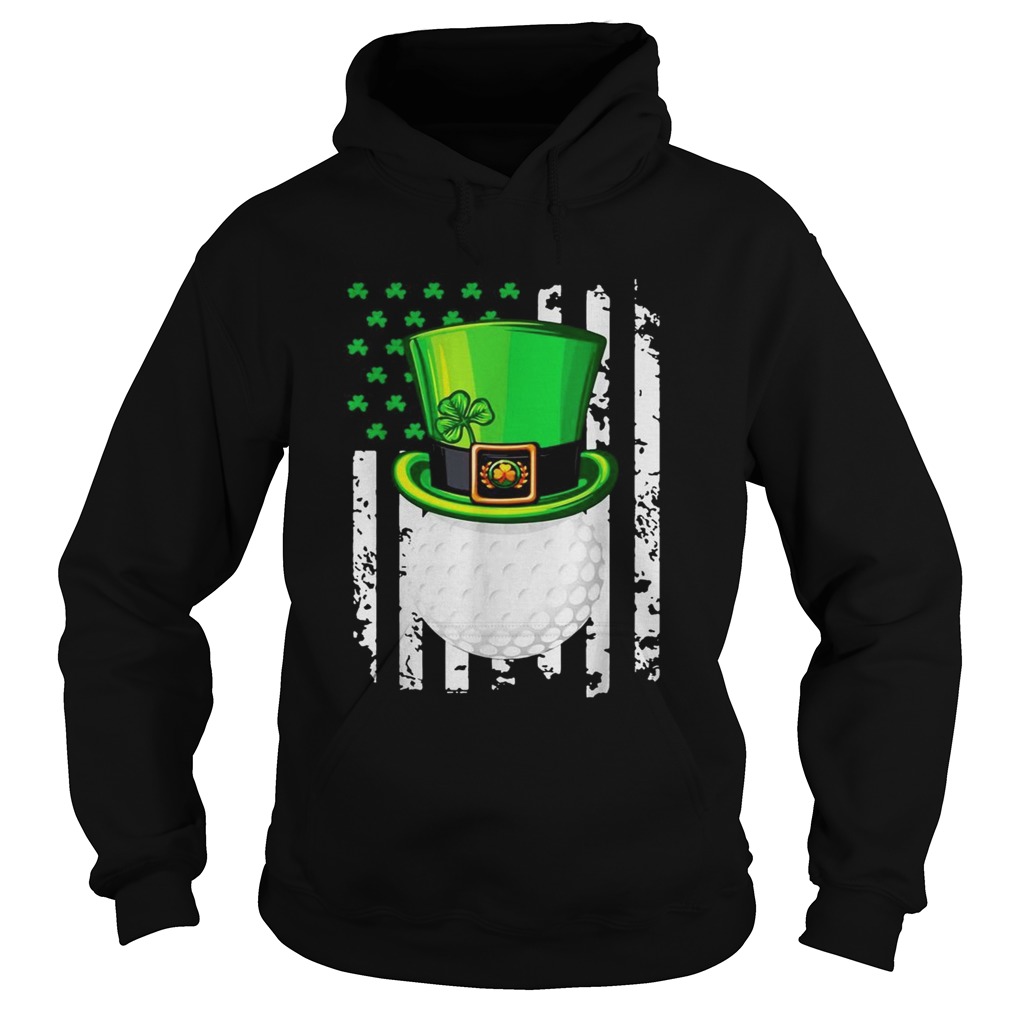 St Patricks Day Leprechaun golf and American flag Hoodie