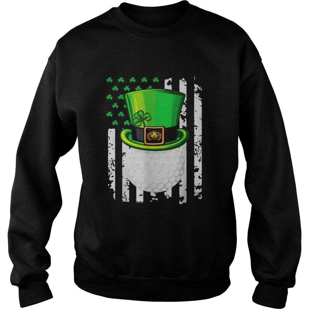 St Patricks Day Leprechaun golf and American flag Sweatshirt