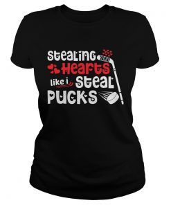 Stealing Hearts Pucks Valentines Day Hockey  Classic Ladies