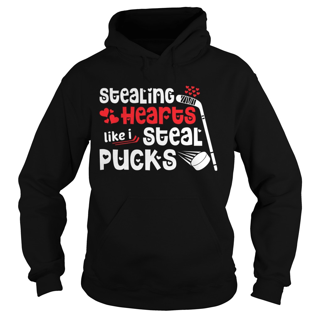 Stealing Hearts Pucks Valentines Day Hockey Hoodie