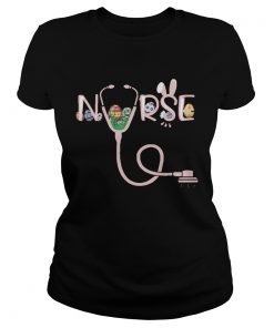 Stethoscope Nurse Tail Easter bunny Colorful Eggs  Classic Ladies