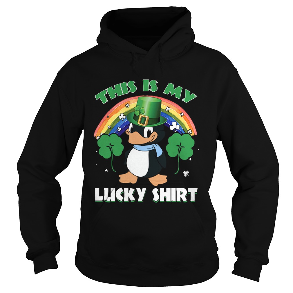 This Is My Lucky Shirt Cute Penguin St Patricks Day Hoodie