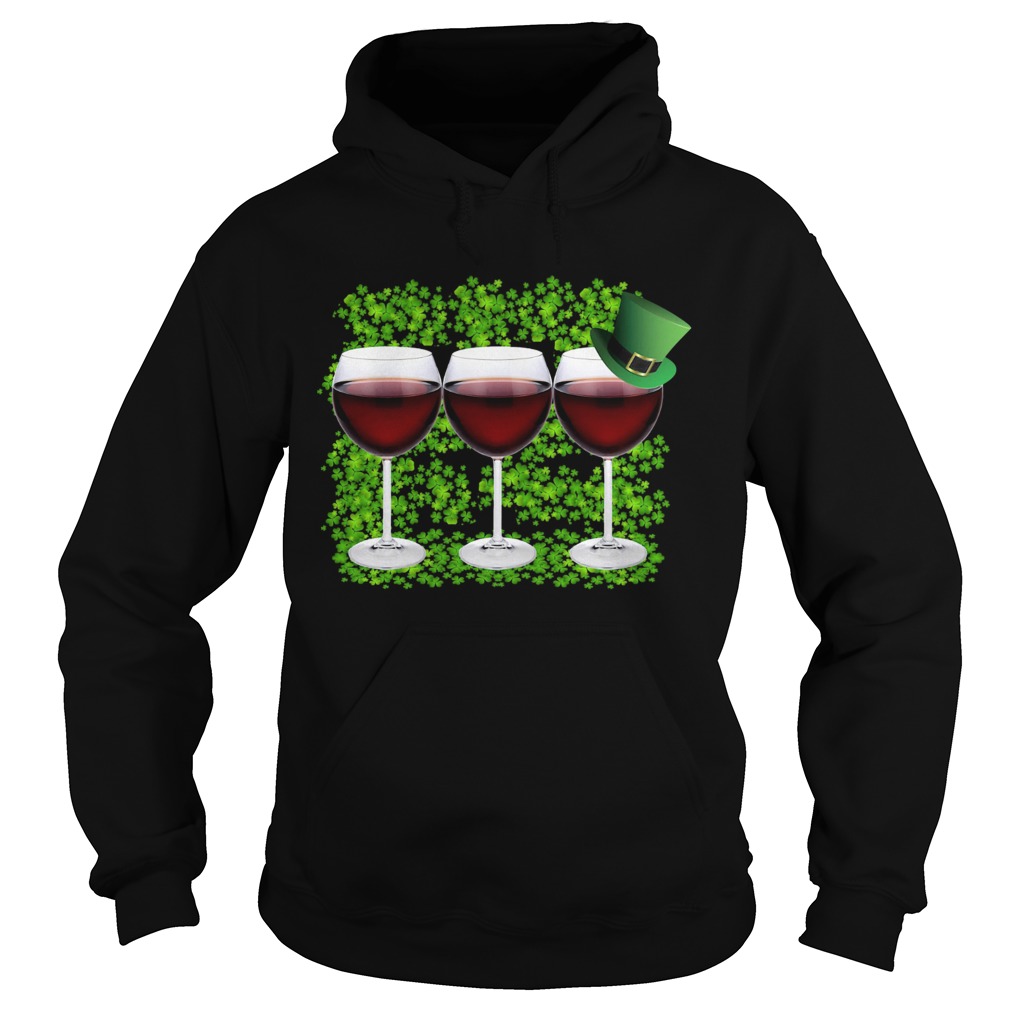 Wine Glass Happy St Patricks Day Hoodie