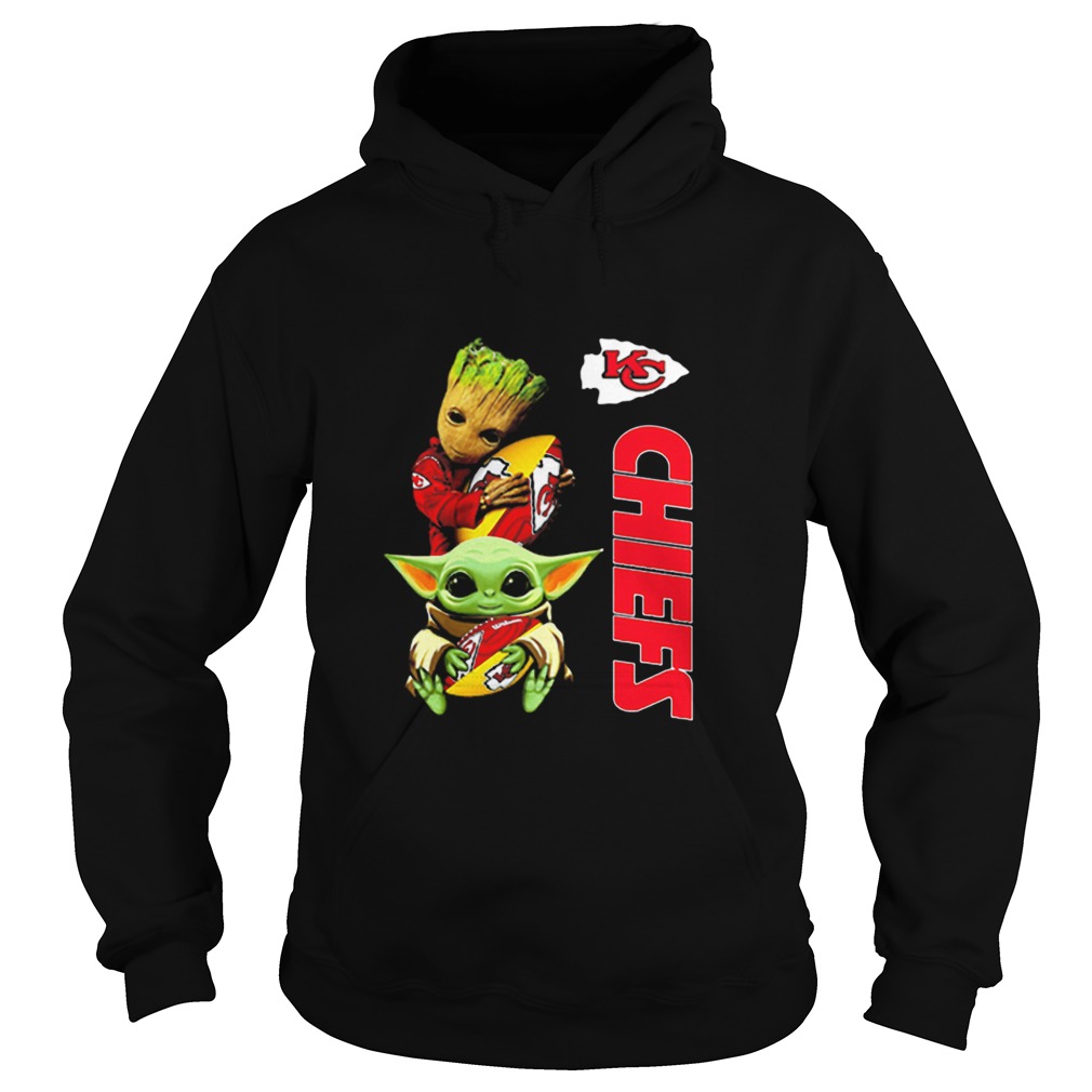 baby yoda and baby groot hug kansas city chiefs Hoodie