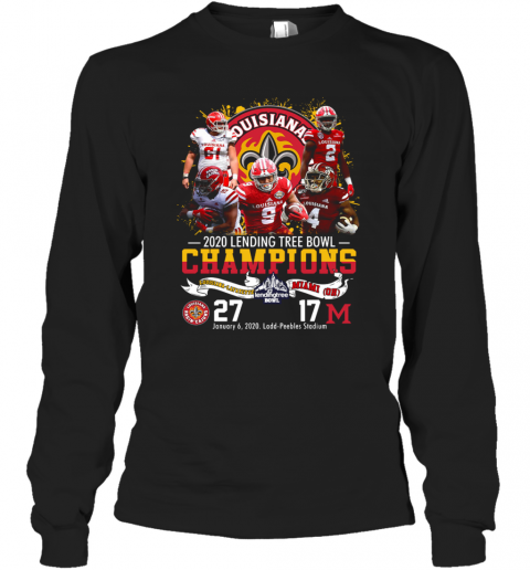 2020 Lendingtree Bowl Champions Louisiana Lafayette Vs Miami T-Shirt Long Sleeved T-shirt 
