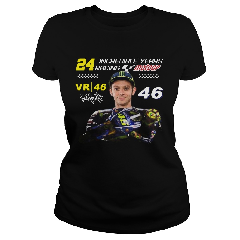 24 Incredible Years Racing Motogp Vr46 Signature Valentino Rossi Classic Ladies