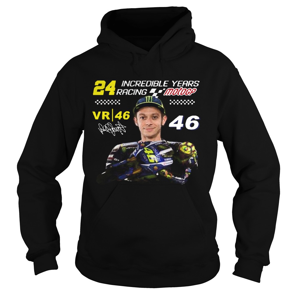 24 Incredible Years Racing Motogp Vr46 Signature Valentino Rossi Hoodie