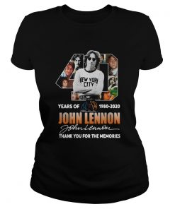 40th Years Of 19802020 John Lennon Signature Thank You For The Memories  Classic Ladies