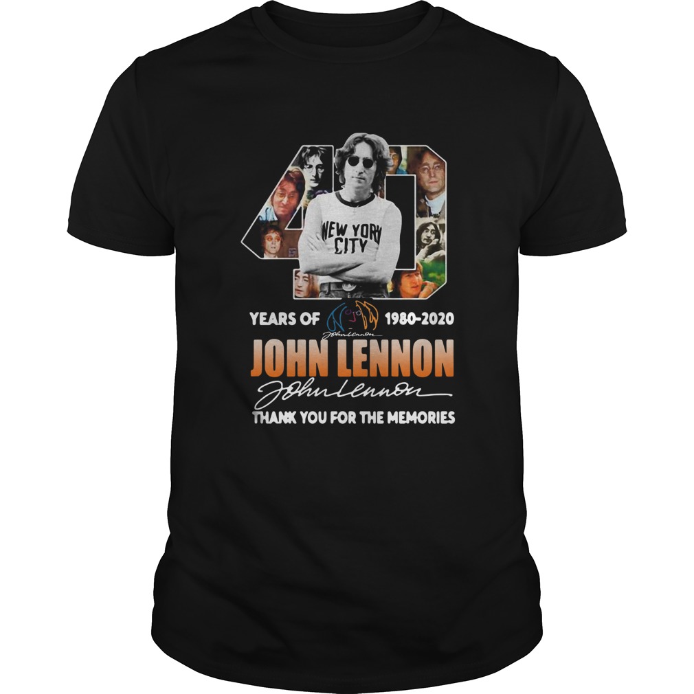 40th Years Of 19802020 John Lennon Signature Thank You For The Memories shirt