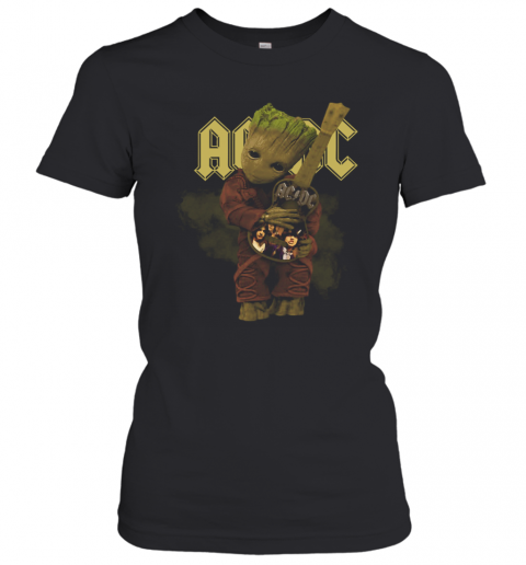 Baby Groot Hug ACDC Guitar T-Shirt Classic Women's T-shirt