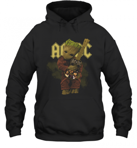 Baby Groot Hug ACDC Guitar T-Shirt Unisex Hoodie