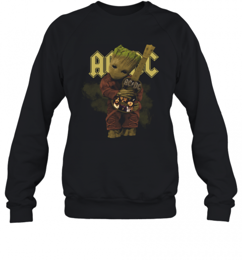 Baby Groot Hug ACDC Guitar T-Shirt Unisex Sweatshirt