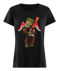 Baby Groot Hug Metallica Guitar  Classic Women's T-shirt