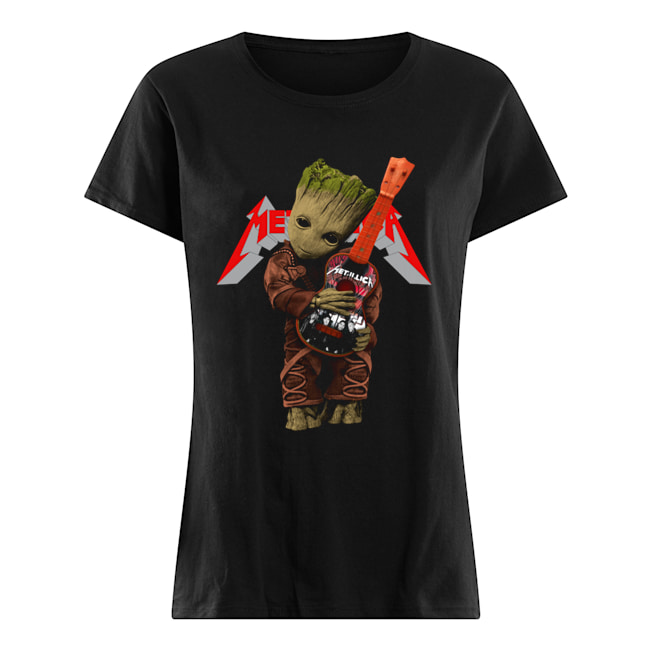 Baby Groot Hug Metallica Guitar Classic Women's T-shirt