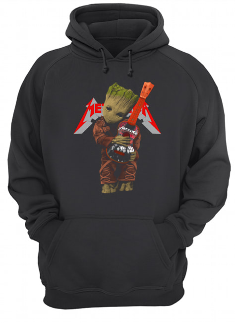 Baby Groot Hug Metallica Guitar Unisex Hoodie
