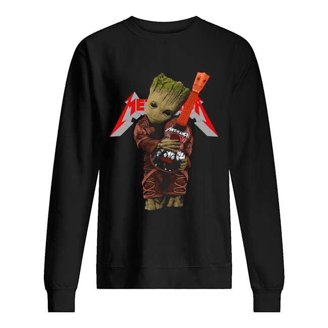 Baby Groot Hug Metallica Guitar Unisex Sweatshirt