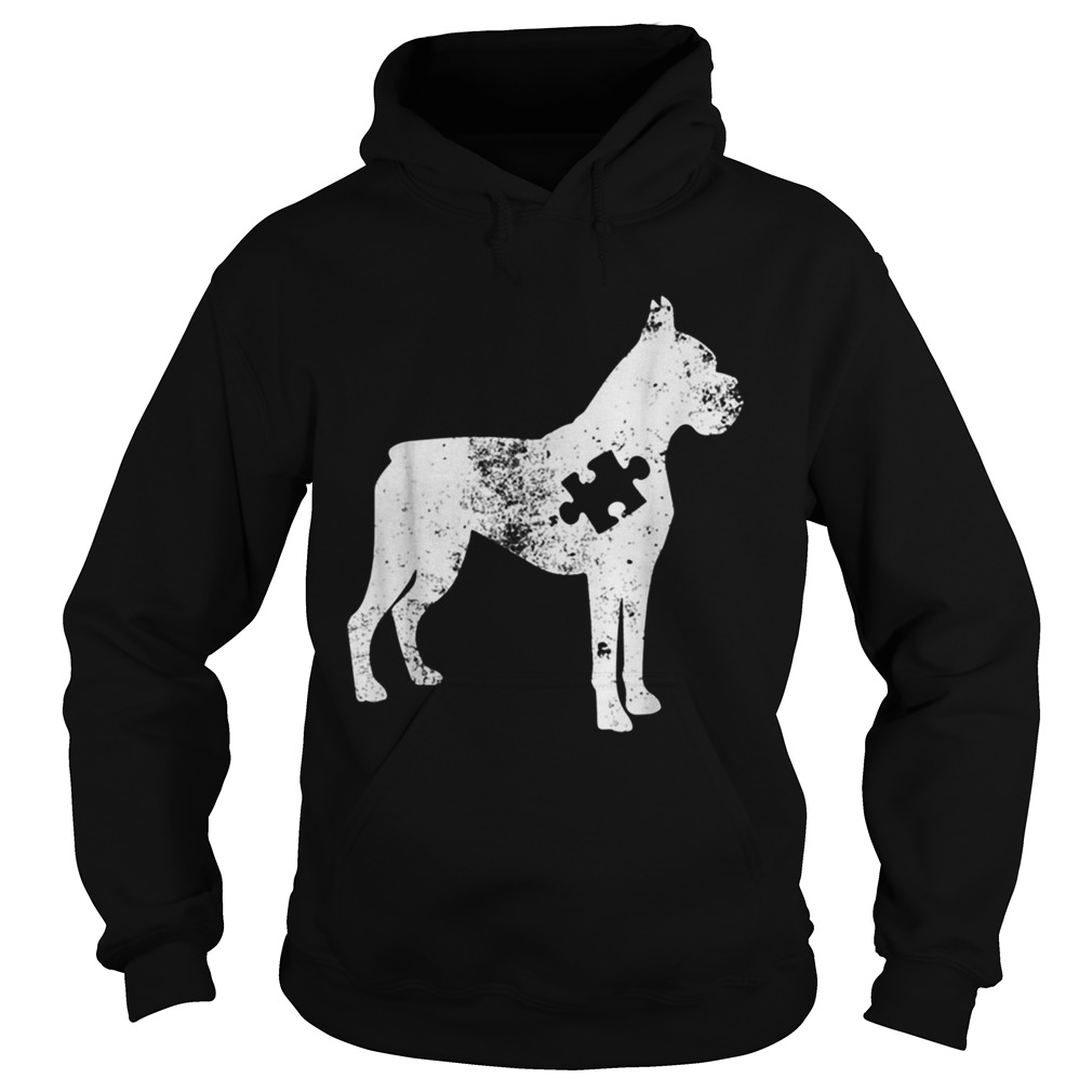 Boxer Dog Autism Awareness Puzzle Pieces Hoodie