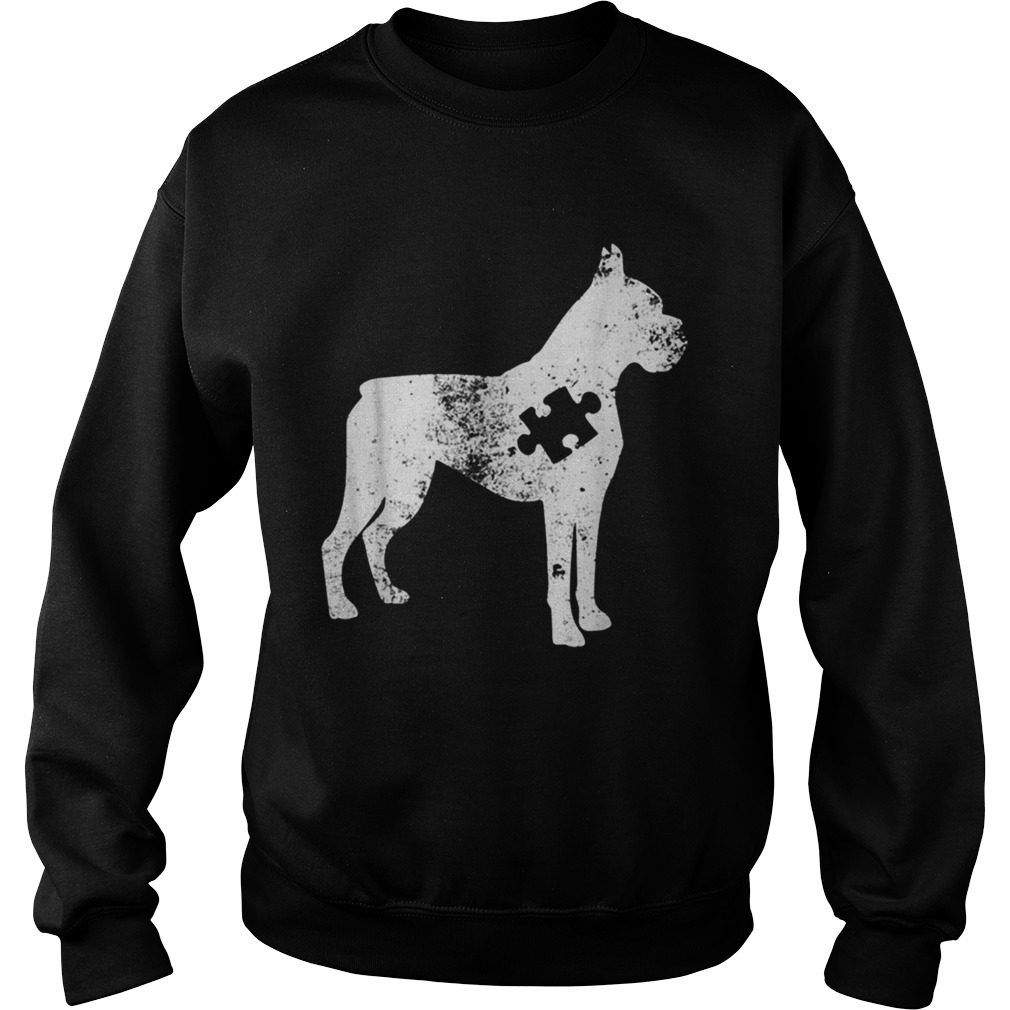 Boxer Dog Autism Awareness Puzzle Pieces Sweatshirt