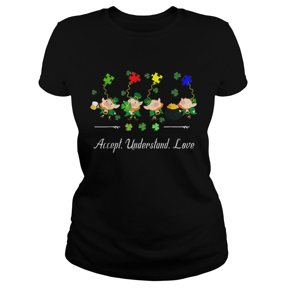 Cute Leprechaun Accept Understand Love Autism Awareness Classic Ladies