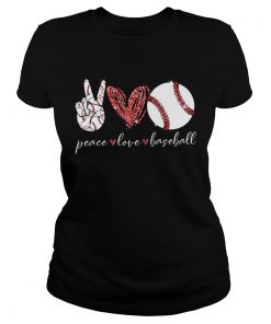 Diamond Peace Love Baseball  Classic Ladies
