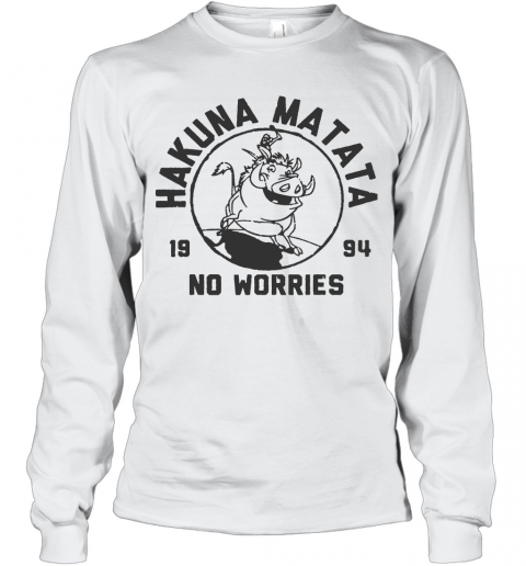 Disney Lion King 1994 Hakuna Matata Logo Graphic T-Shirt Long Sleeved T-shirt 