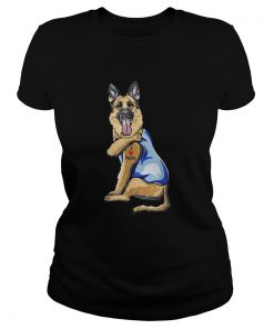 German Shepherd Dog Tattoo I Love Mom  Classic Ladies