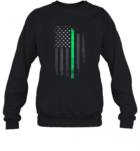 Green Line American Flag St Patrick'S Day T-Shirt Unisex Sweatshirt