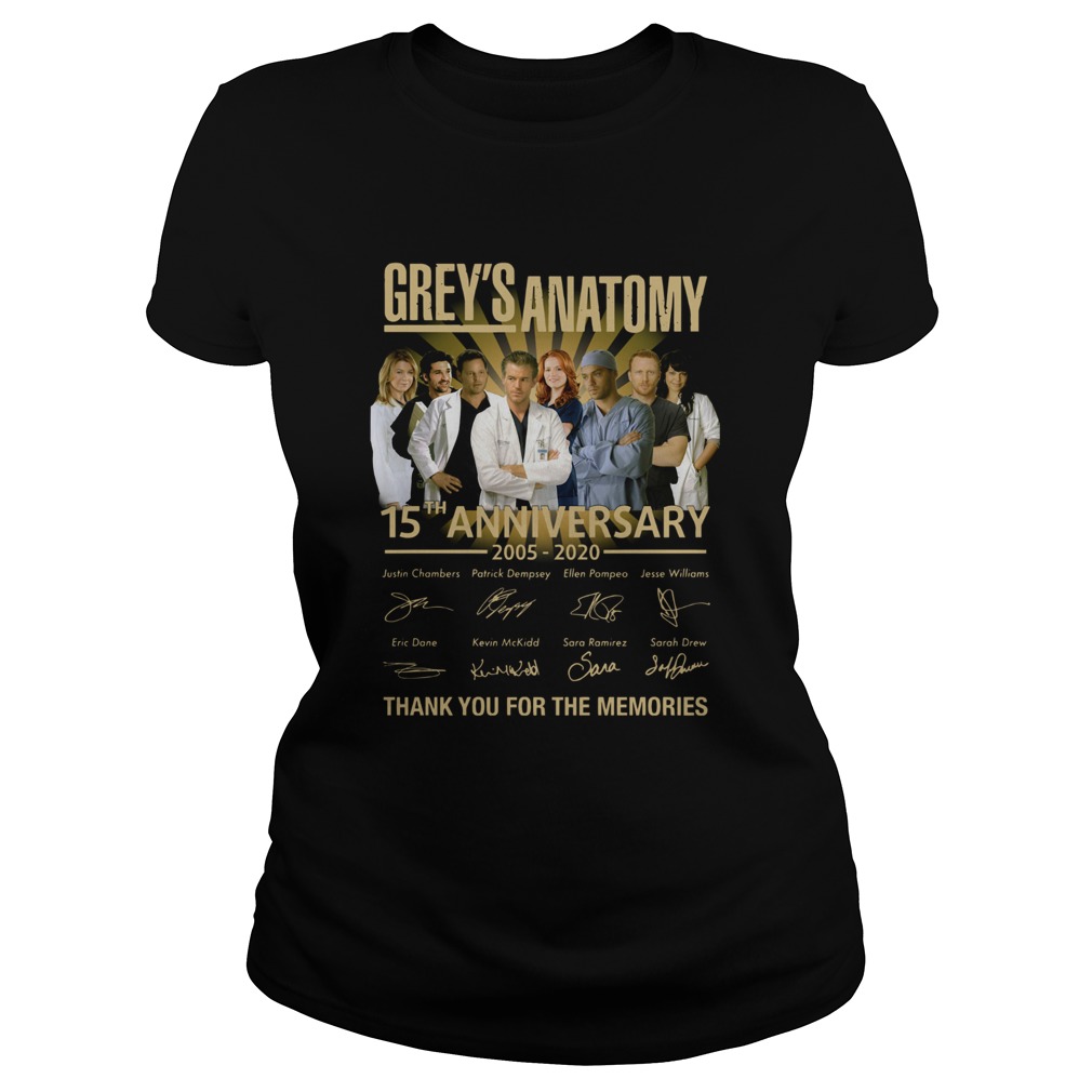 Greys Anatomy 15th Anniversary 2005 2020 Thank You For The Memories Classic Ladies