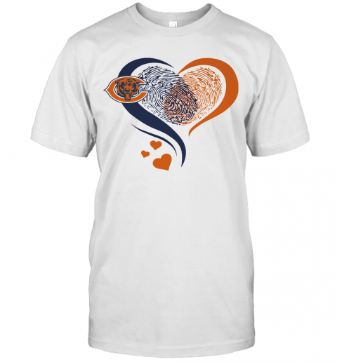 Heart Fingerprint Chicago Bears T-Shirt